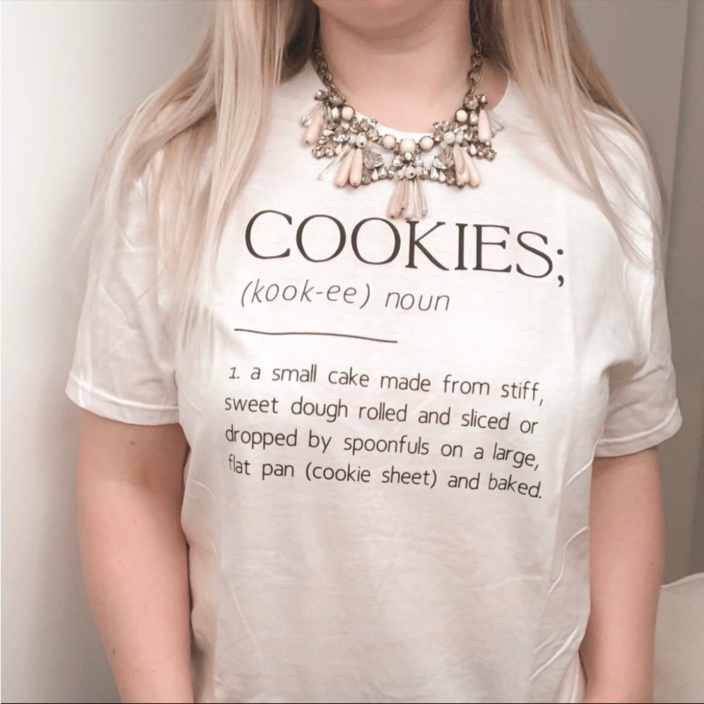 Women’s Cookies Definition Graphic Tee - White